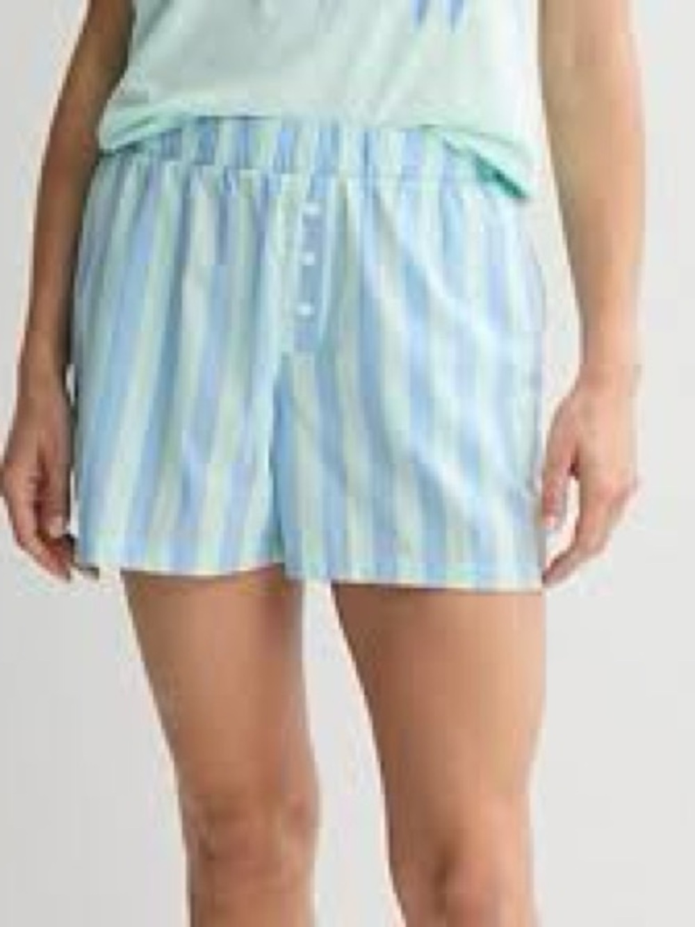 Sonoma Blue and Light Green Striped Athletic Shorts NWOT size M